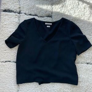Aritzia Black Textured Blouse